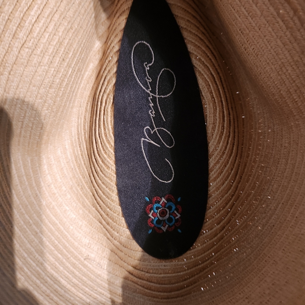 Stylish Beige Wide Brim Hat with Black Band - Picture 9 of 12